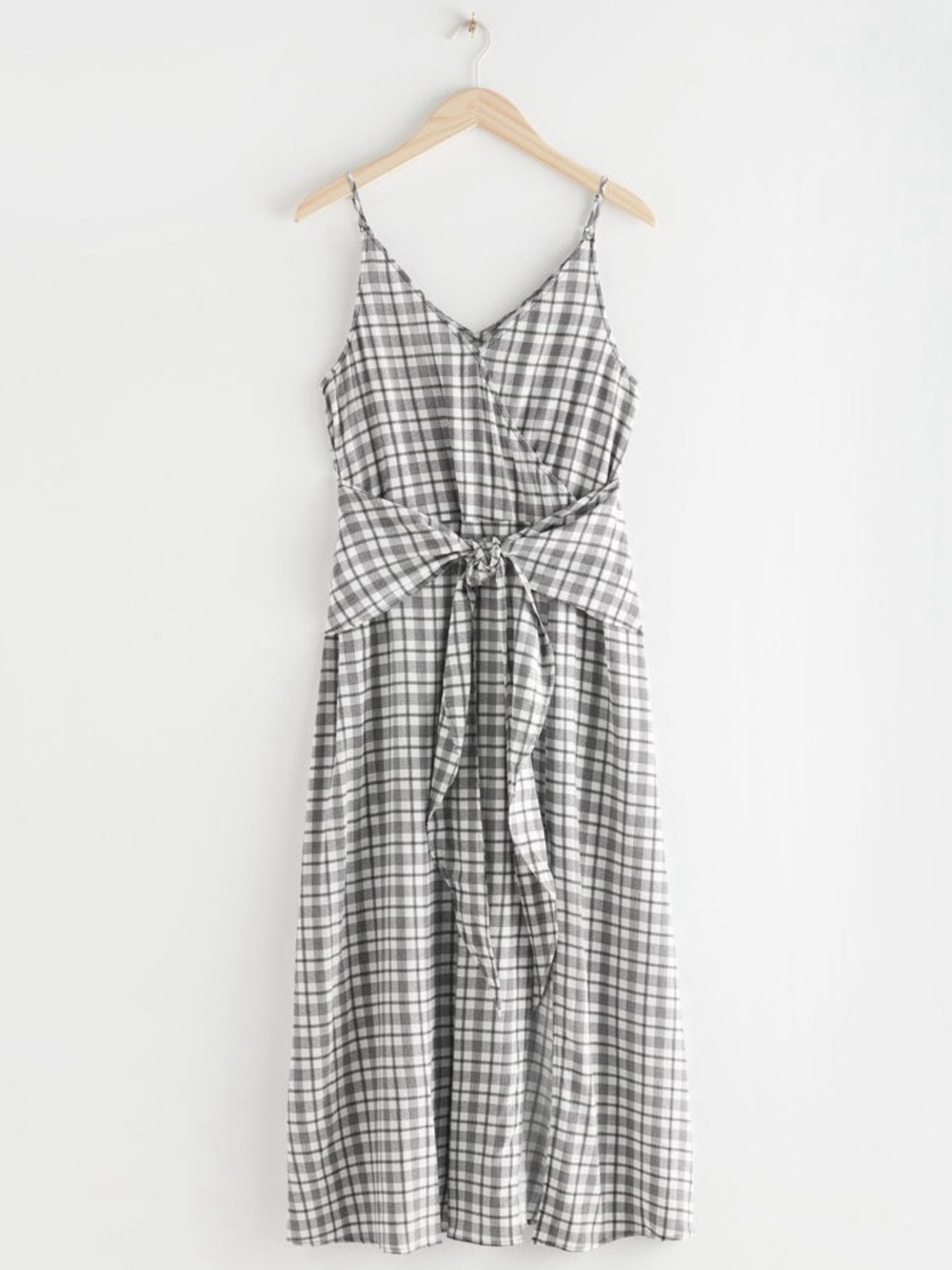 & Other Stories Paris Atelier Plaid Wrap Midi Dress US 8 - Picture 4 of 11